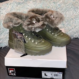 fila boots olive